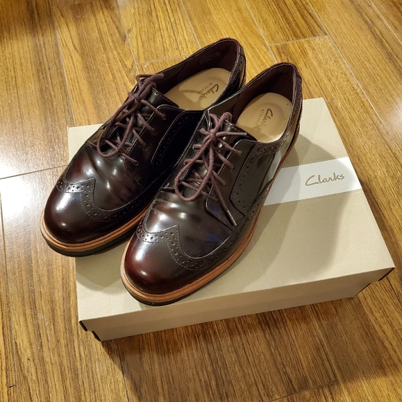 Clarks Teadale Maira Brogues in Aubergine - Picture 2 of 8